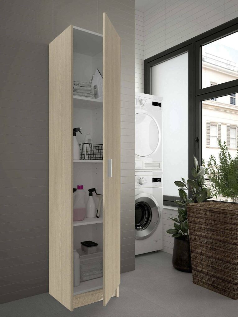 Armadio legno lavanderia 37x180h cm - Alexander