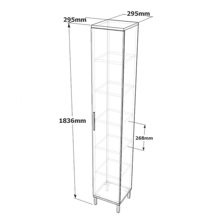 Armadio marrone e antracite slim 29x183h cm - Eusebe