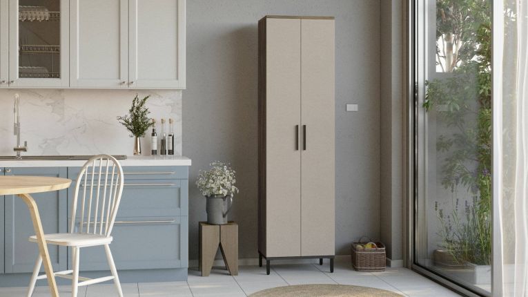 Armadio marrone e grigio salvaspazio 50x183h cm - Albizia