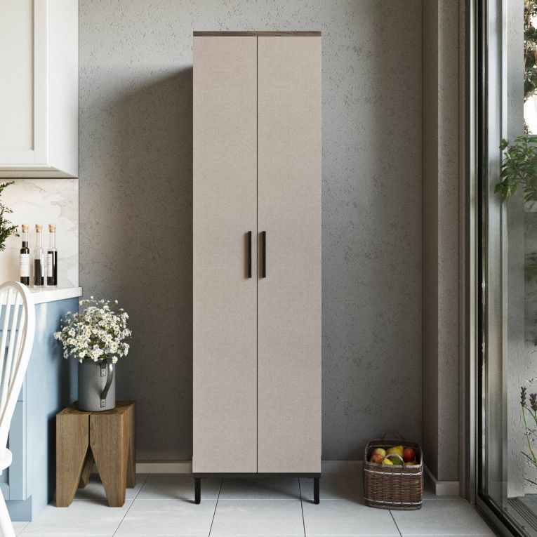 Armadio marrone e grigio salvaspazio 50x183h cm - Albizia