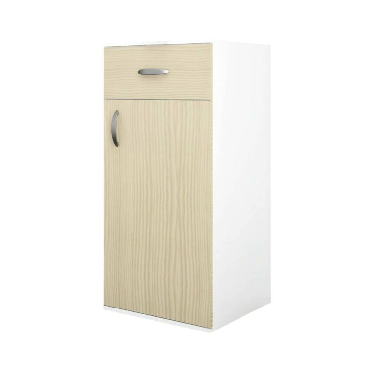 Armadio multiuso 1 anta Basiglio, 45x40h85 cm, Bianco e Rovere