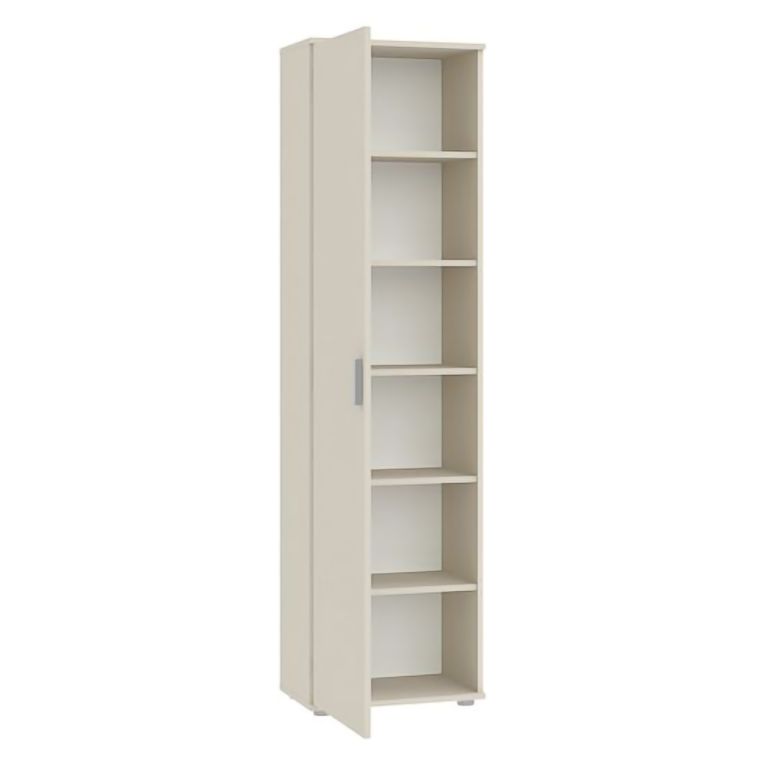 Armadio Multiuso 1 Anta Beige Cashmere 5 Ripiani Un'anta 50x185h cm, 6 Vani - Lerosota
