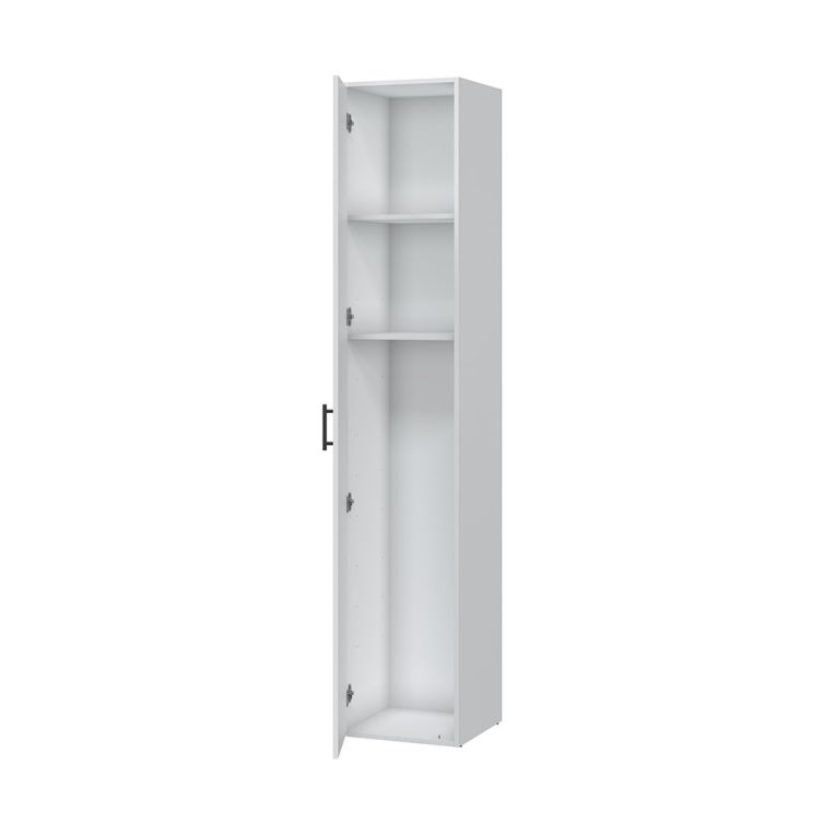 Armadio Multiuso 1 Anta Bianco 2 Ripiani Apertura Battente 41x206h cm, Un'anta - Crucoli
