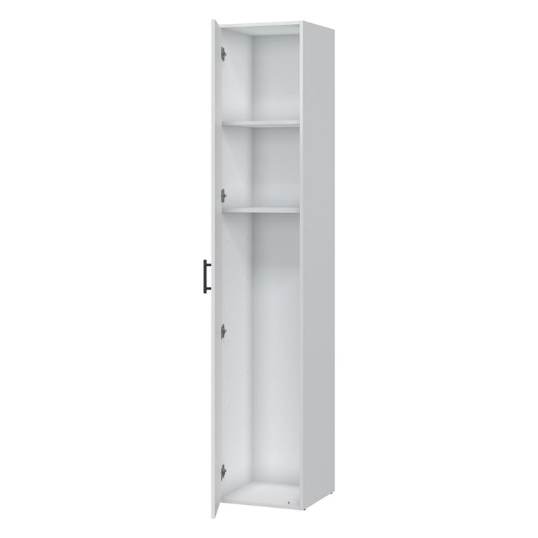 Armadio Multiuso 1 Anta Bianco 2 Ripiani Apertura Battente 41x206h cm, Un'anta - Crucoli