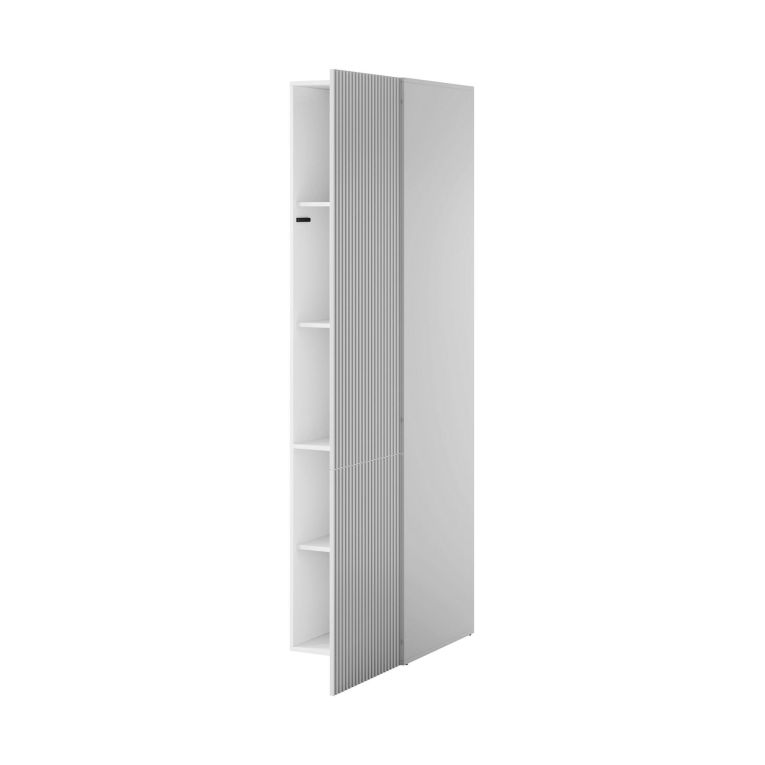 Armadio Multiuso 1 Anta Bianco 4 Ripiani Apertura Battente 45x199h cm, Un'anta - Treville