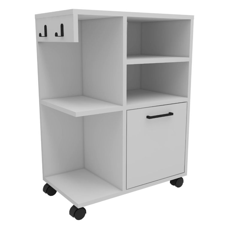 Armadio Multiuso 1 Anta Bianco 5 Ripiani Un'anta 81x60h cm, 5 Vani - Fornelli