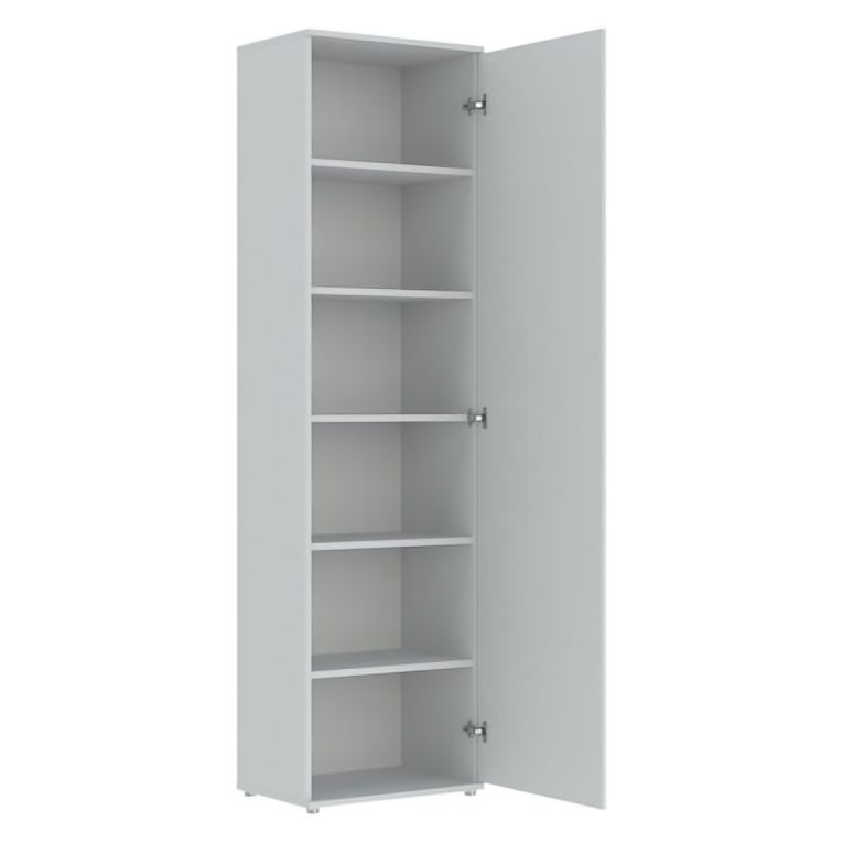 Armadio Multiuso 1 Anta Bianco Battente 5 Ripiani Un'anta 50x185h cm, 6 Vani - Lerosota