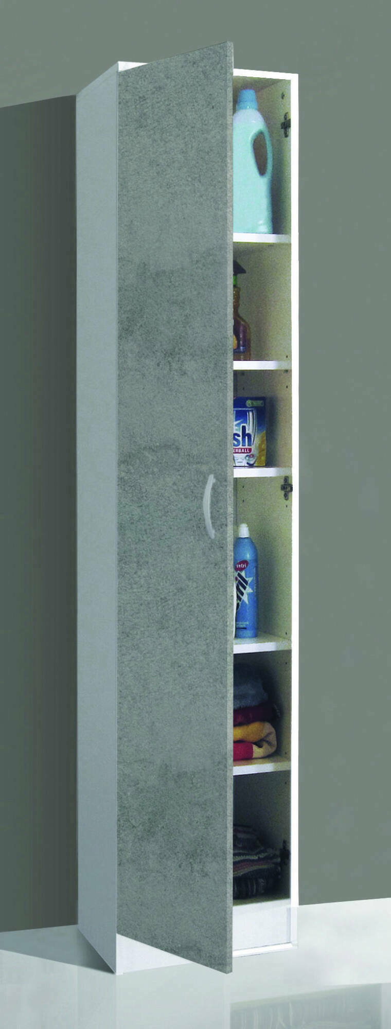 Armadio multiuso 1 anta Ivo, 40x36h186 cm, Bianco e Marrone