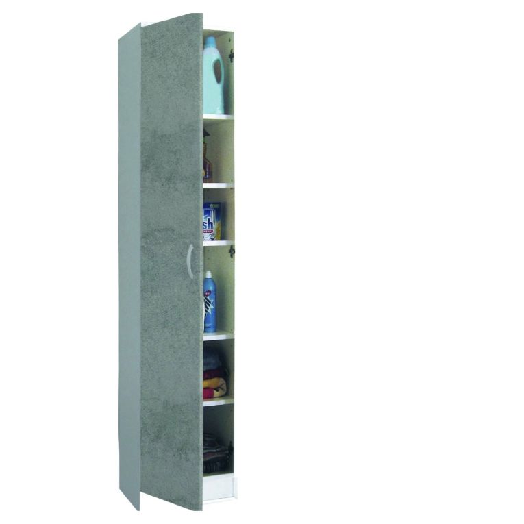 Armadio multiuso 1 anta Ivo, 40x36h186 cm, Bianco e Marrone
