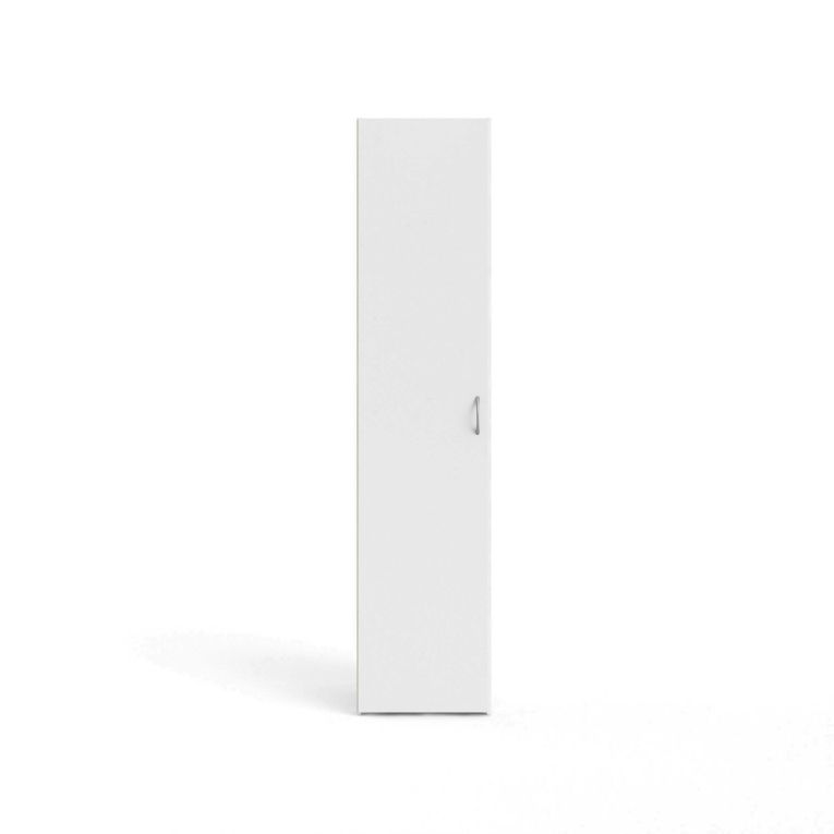 Armadio multiuso 1 anta Melanie, Mobile multifunzionale, Mobiletto scarpiera, Guardaroba porta scarpe, 42x39 h175 cm, Bianco