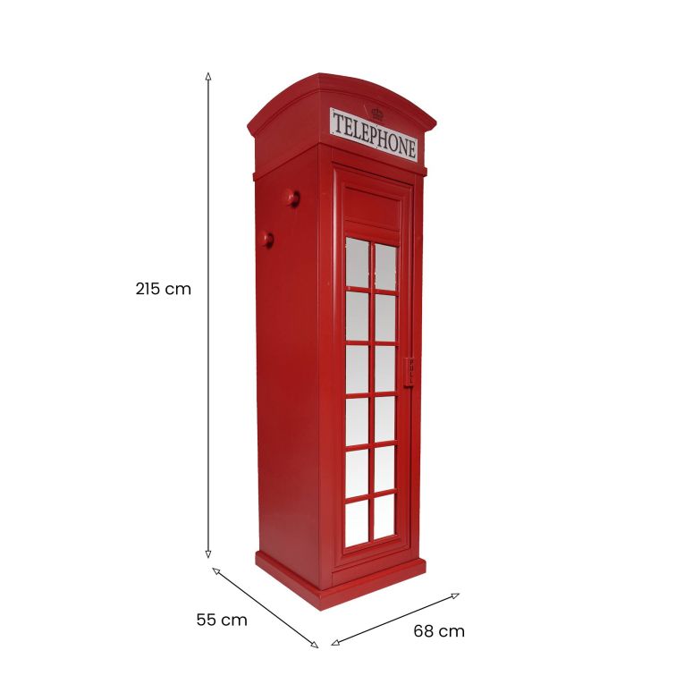 Armadio Multiuso 1 Anta Rosso Beige 2 Ripiani Appendiabiti 68x215h cm, Cassetti - Pachino