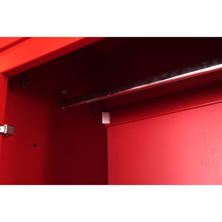 Armadio Multiuso 1 Anta Rosso Beige 2 Ripiani Appendiabiti 68x215h cm, Cassetti - Pachino