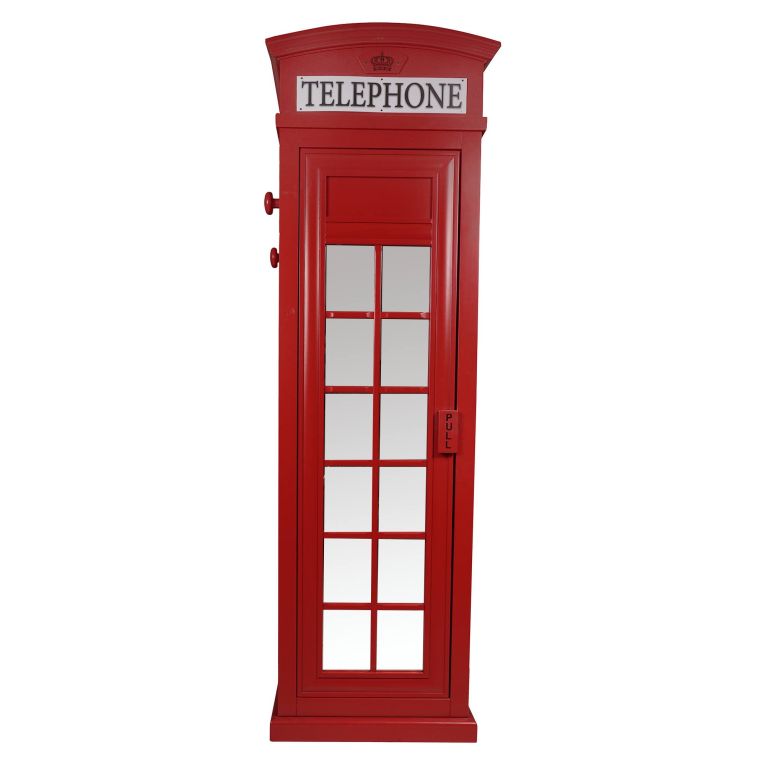 Armadio Multiuso 1 Anta Rosso Beige 2 Ripiani Appendiabiti 68x215h cm, Cassetti - Pachino