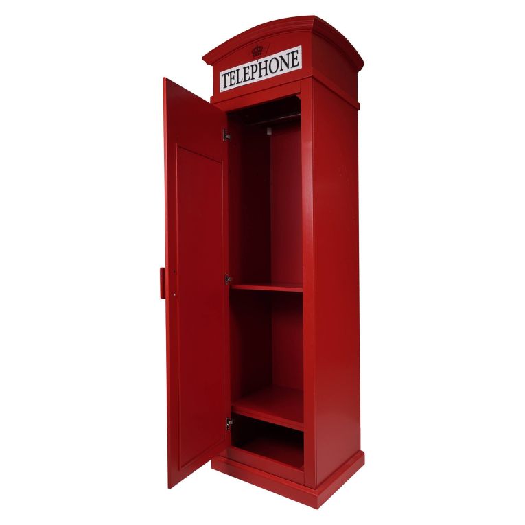 Armadio Multiuso 1 Anta Rosso Beige 2 Ripiani Appendiabiti 68x215h cm, Cassetti - Pachino