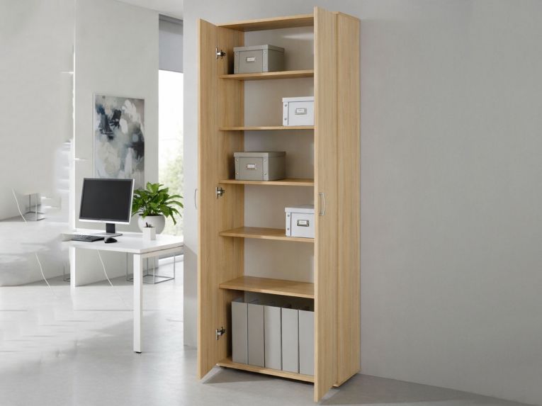 Armadio Multiuso 2 Ante Beige 5 Ripiani Apertura Battente 70x189h cm, 2 Ante - Pazzano