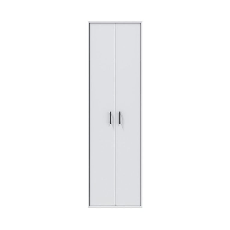 Armadio Multiuso 2 Ante Bianco 2 Ripiani Apertura Battente 60x206h cm, 2 Ante - Strevi