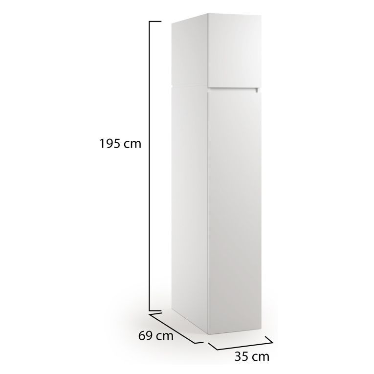 Armadio Multiuso 2 Ante Bianco 3 Ripiani 2 Ante 35x195h cm, Ideale per Lavanderia Made in Italy - Gilroy