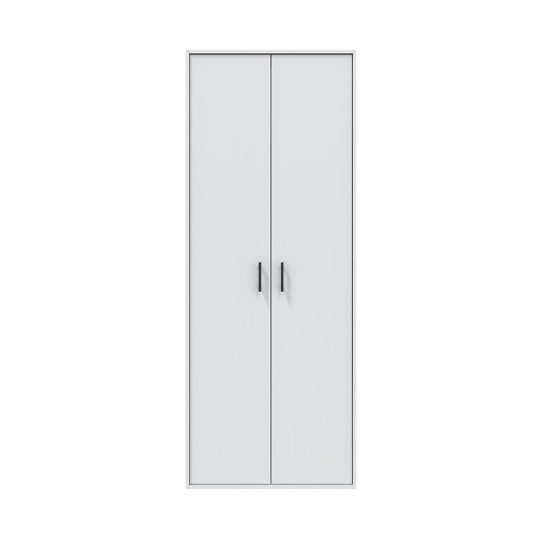 Armadio Multiuso 2 Ante Bianco 3 Ripiani Apertura Battente 80x206h cm, 2 Ante - Mileto