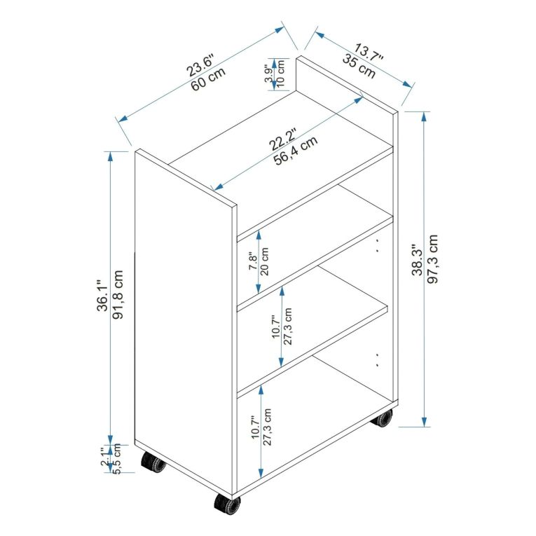 Armadio Multiuso 2 Ante Bianco 4 Ripiani 2 Ante 60x97h cm, 3 Vani - Marzi