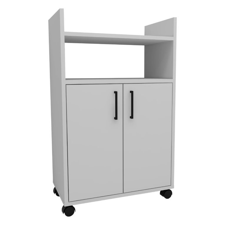 Armadio Multiuso 2 Ante Bianco 4 Ripiani 2 Ante 60x97h cm, 3 Vani - Marzi
