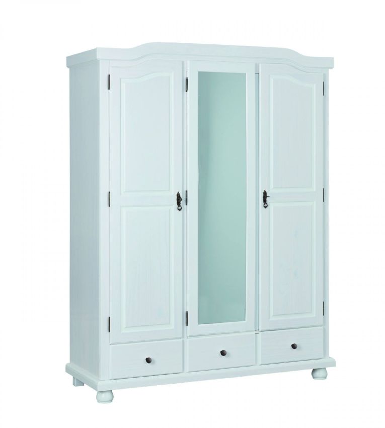 Armadio Multiuso 2 Ante Bianco 4 Ripiani 3 Cassetti 150x200h cm, Apertura Battente - Somma