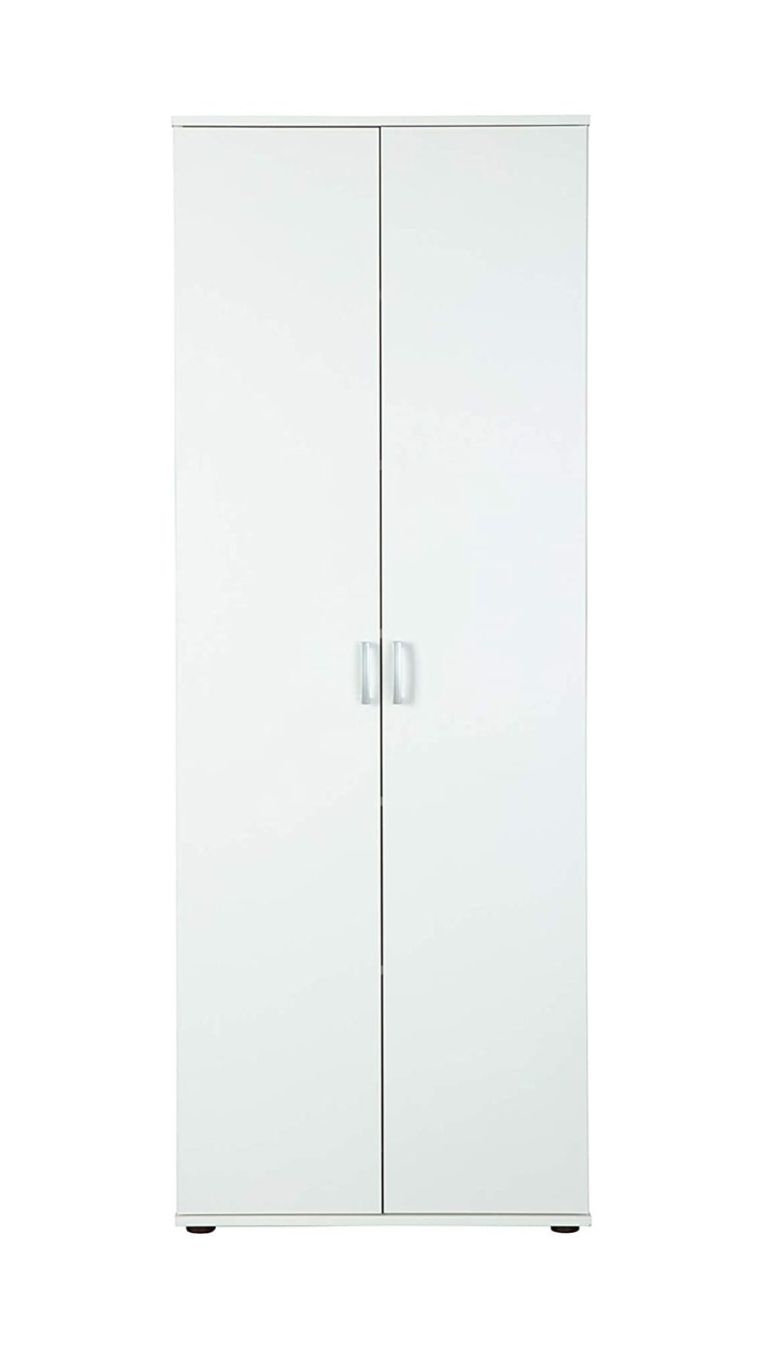 Armadio Multiuso 2 Ante Bianco 5 Ripiani Apertura Battente 70x189h cm, 2 Ante - Pazzano