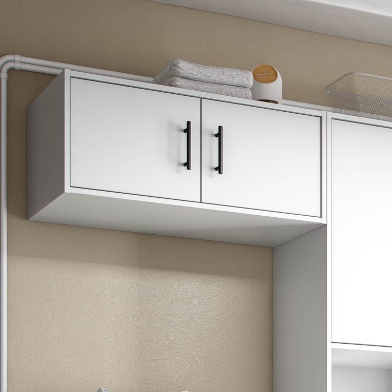 Armadio Multiuso 2 Ante Bianco un Ripiano Apertura Battente 80x34h cm, 3 Ante - Vergemoli