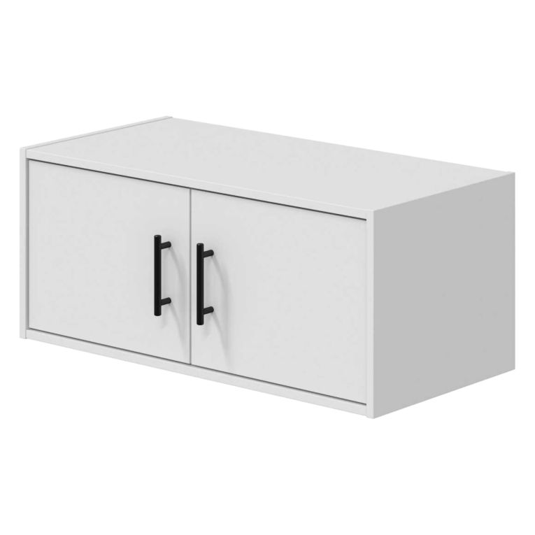 Armadio Multiuso 2 Ante Bianco un Ripiano Apertura Battente 80x34h cm, 3 Ante - Vergemoli