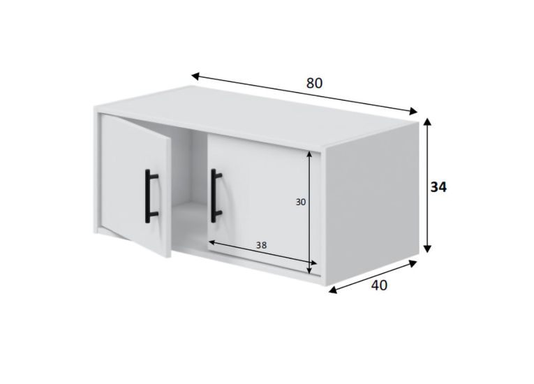 Armadio Multiuso 2 Ante Bianco un Ripiano Apertura Battente 80x34h cm, 3 Ante - Vergemoli