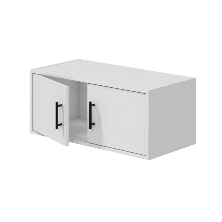 Armadio Multiuso 2 Ante Bianco un Ripiano Apertura Battente 80x34h cm, 3 Ante - Vergemoli