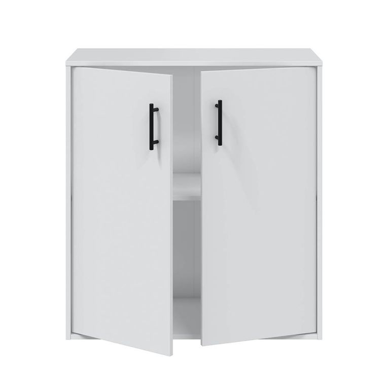 Armadio Multiuso 2 Ante Bianco un Ripiano Apertura Battente 80x88h cm, 2 Ante - Senorbi