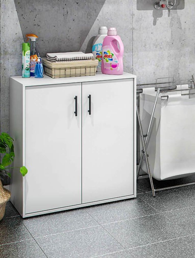 Armadio Multiuso 2 Ante Bianco un Ripiano Apertura Battente 80x88h cm, 2 Ante - Senorbi