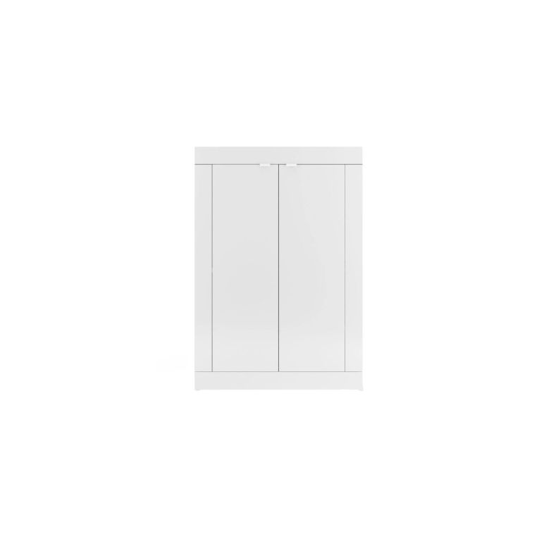 Armadio multiuso 2 ante Endine, Mobile multifunzionale, Mobiletto scarpiera, Guardaroba porta scarpe, Made in Italy, 78x35 h113 cm, Bianco