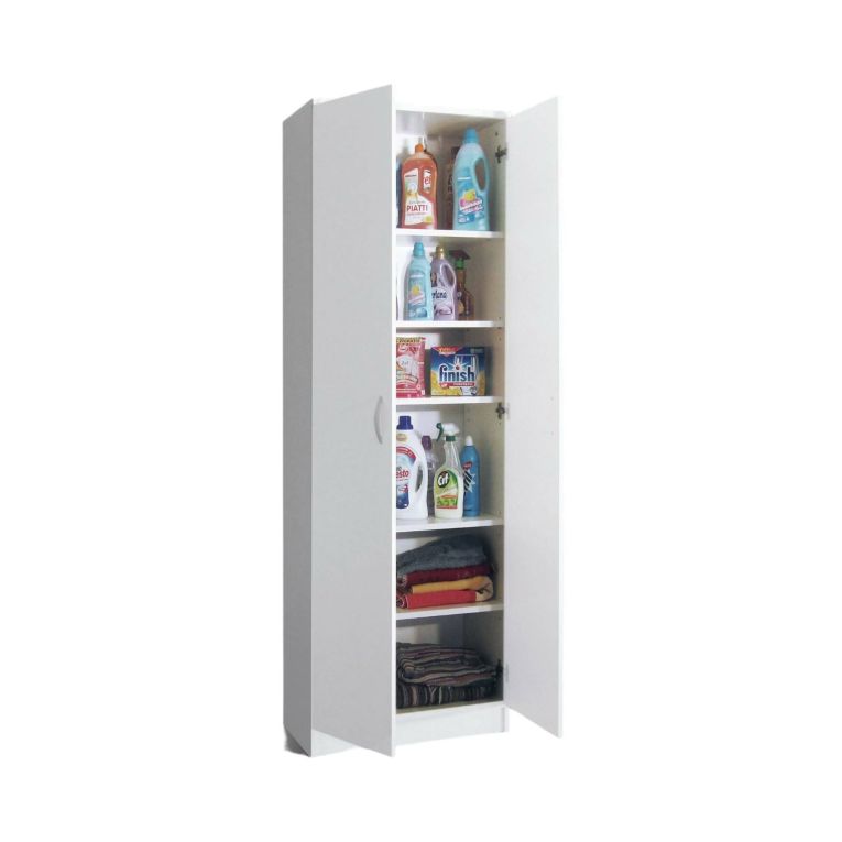 Armadio multiuso 2 ante Ermanno, 72x36h186 cm, Bianco