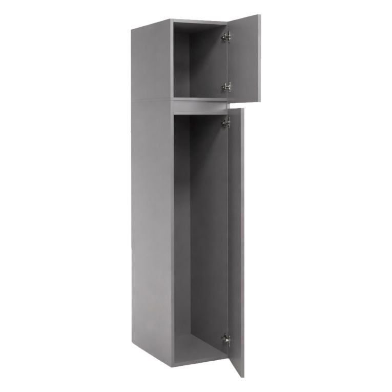 Armadio Multiuso 2 Ante Grigio 3 Ripiani 2 Ante 35x195h cm, Ideale per Lavanderia Made in Italy - Gilroy