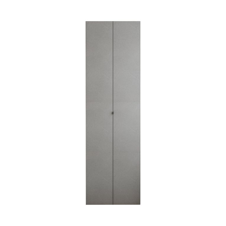 Armadio Multiuso 2 Ante Grigio Cemento 10 Ripiani Apertura Maniglia 63x212h cm, 2 Ante - Ruggiero