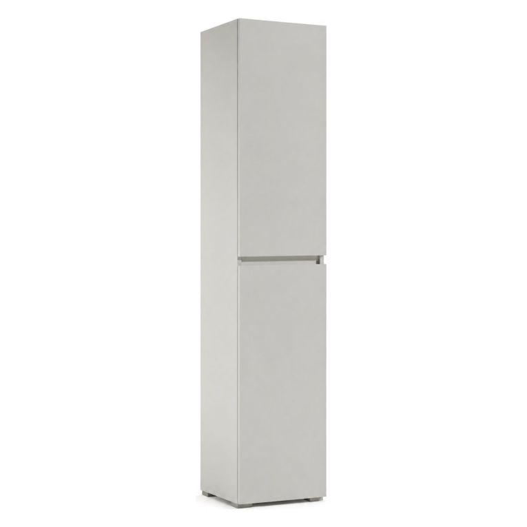 Armadio Multiuso 2 Ante Grigio Chiaro 5 Ripiani 2 Ante 45x195h cm, Gola per Apertura Ante Made in Italy - Daisuke