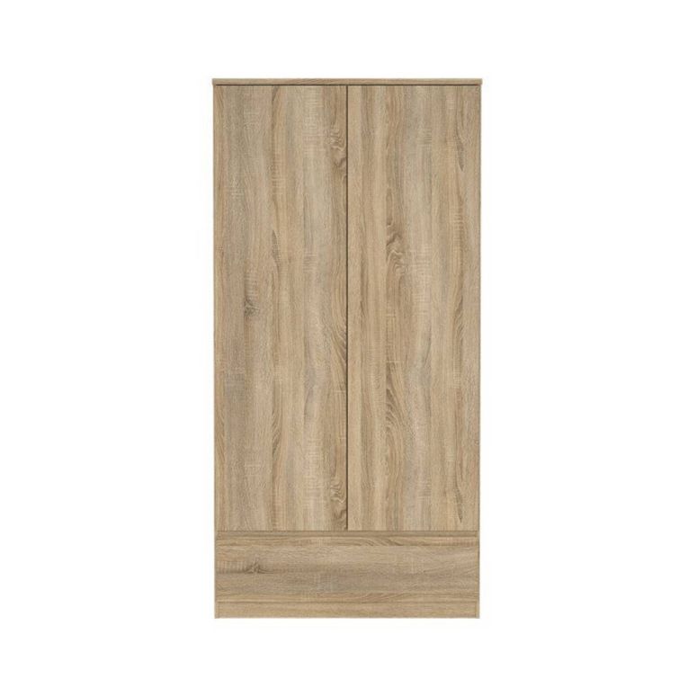 Armadio Multiuso 2 Ante Marrone Maniglie Incluse Materiale Anta in Legno Nobilitato 98.9x200.6h cm, Materiale Ripiano in Legno Nobilitato - Germano