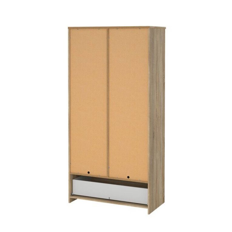 Armadio Multiuso 2 Ante Marrone Maniglie Incluse Materiale Anta in Legno Nobilitato 98.9x200.6h cm, Materiale Ripiano in Legno Nobilitato - Germano