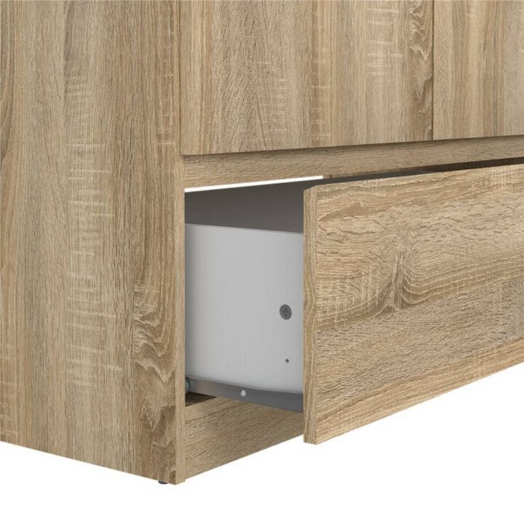 Armadio Multiuso 2 Ante Marrone Maniglie Incluse Materiale Anta in Legno Nobilitato 98.9x200.6h cm, Materiale Ripiano in Legno Nobilitato - Germano