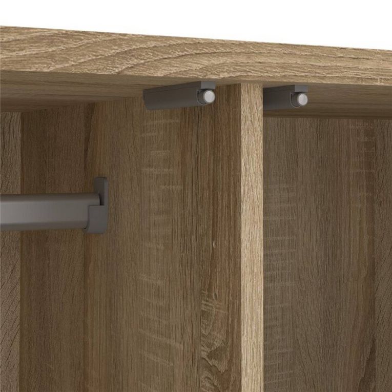 Armadio Multiuso 2 Ante Marrone Maniglie Incluse Materiale Anta in Legno Nobilitato 98.9x200.6h cm, Materiale Ripiano in Legno Nobilitato - Germano