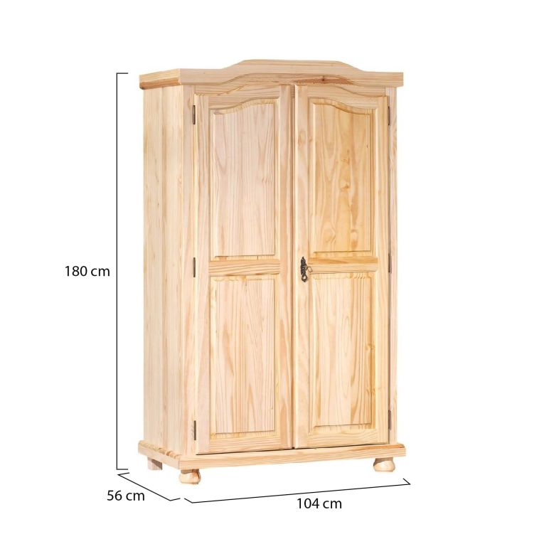 Armadio Multiuso 2 Ante Marrone Rovere 4 Ripiani 6 Vani 104x180h cm, 2 Ante - Pezzana