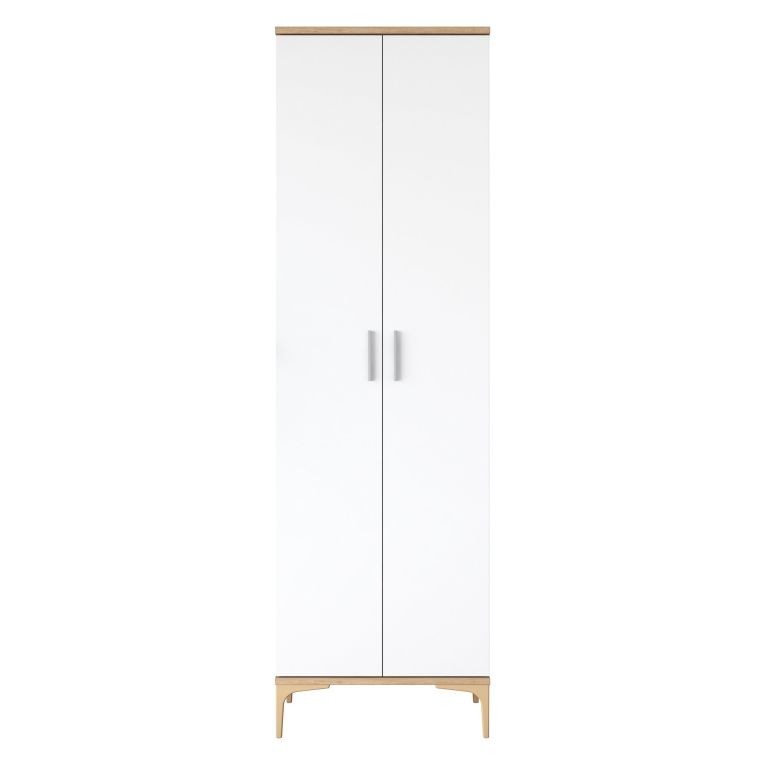 Armadio Multiuso 2 Ante Marrone Rovere 7 Ripiani 2 Ante 60x199h cm, 7 Vani - Garbagna