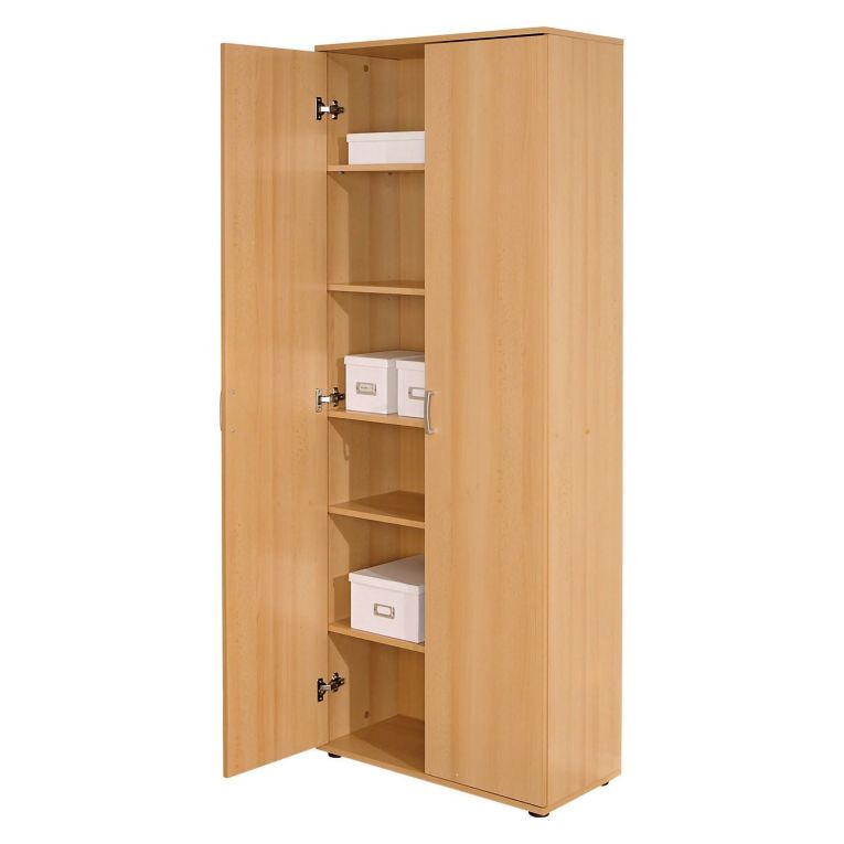 Armadio Multiuso 2 Ante Marrone Rovere 70x189h cm, 5 Ripiani - Pazzano