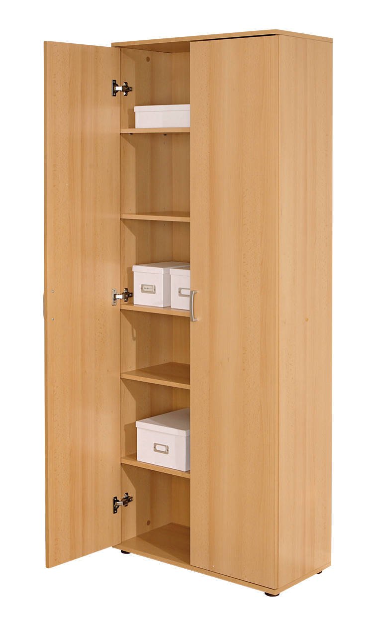Armadio Multiuso 2 Ante Marrone Rovere 70x189h cm, 5 Ripiani - Pazzano