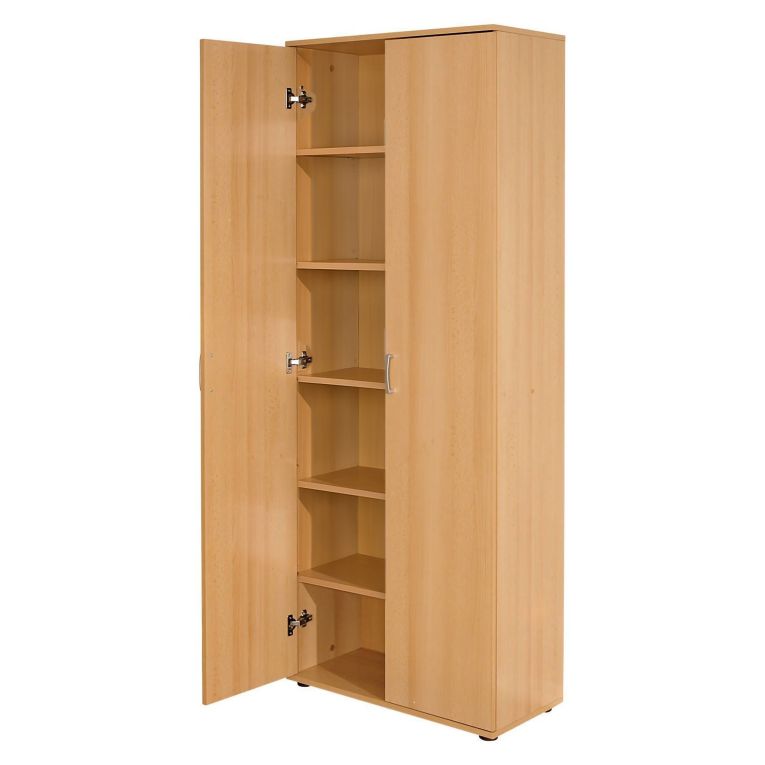 Armadio Multiuso 2 Ante Marrone Rovere 70x189h cm, 5 Ripiani - Pazzano