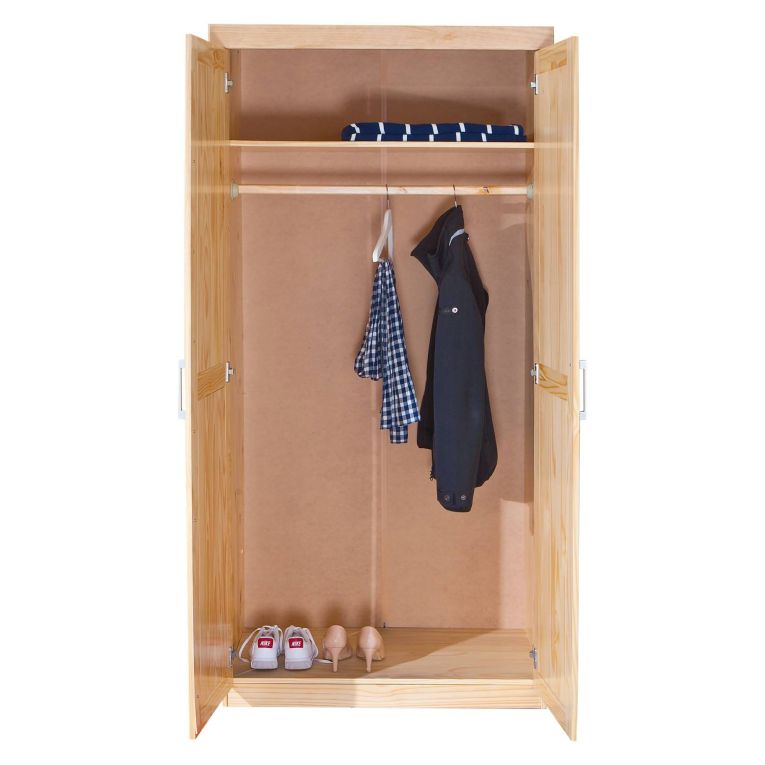 Armadio Multiuso 2 Ante Marrone Rovere Appendiabiti un Ripiano 95x190h cm, 2 Ante - Terzorio