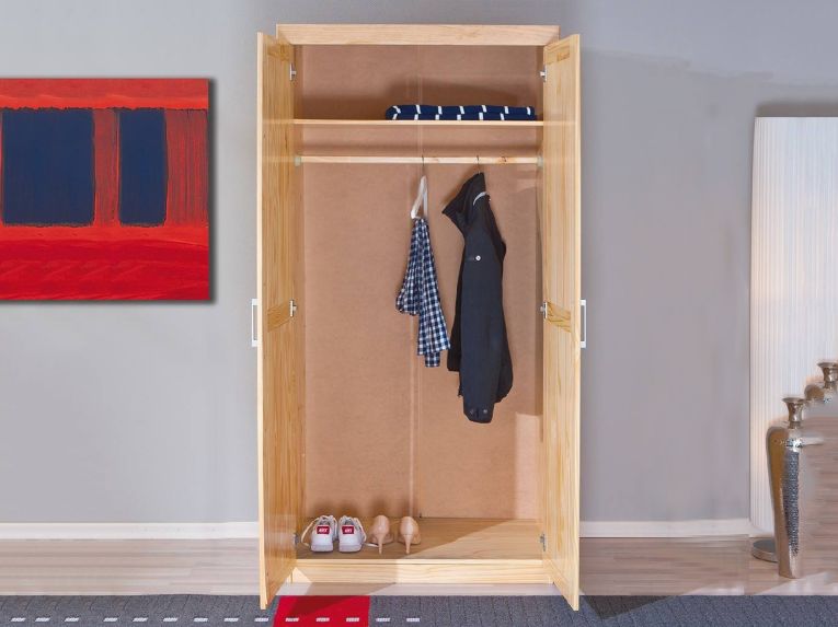 Armadio Multiuso 2 Ante Marrone Rovere Appendiabiti un Ripiano 95x190h cm, 2 Ante - Terzorio