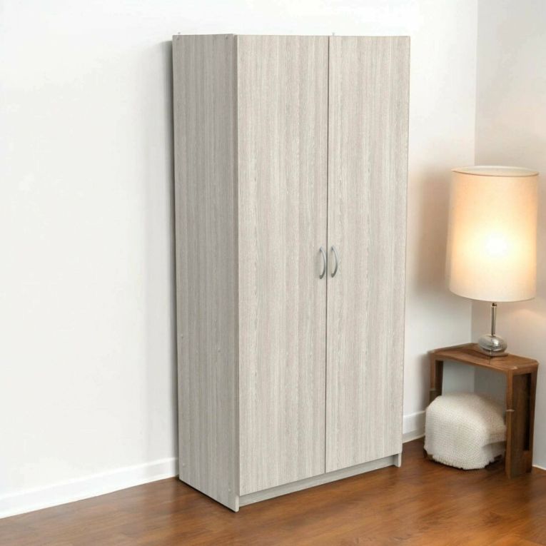 Armadio multiuso 2 ante Meuse, Mobile multifunzionale, Mobiletto scarpiera, Guardaroba porta scarpe, 80x41 h170 cm, Rovere
