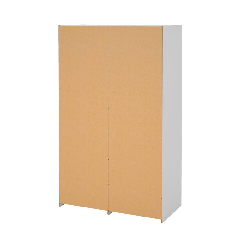Armadio multiuso 2 ante Regine, Mobile multifunzionale, Mobiletto scarpiera, Guardaroba porta scarpe, 121x60 h200 cm, Bianco